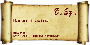 Baron Szabina névjegykártya