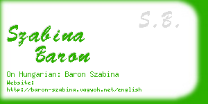 szabina baron business card
